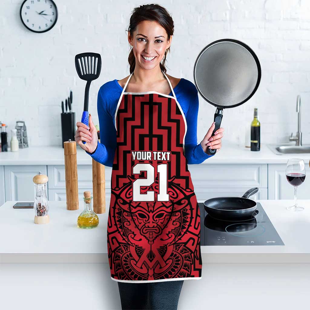 Custom Basketball New Zealand Apron Red Maori Ta Moko Indigenous - Aussie Hoodie