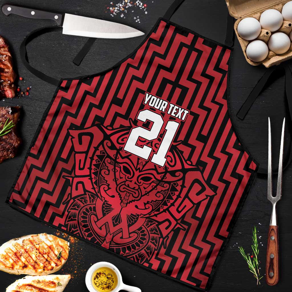 Custom Basketball New Zealand Apron Red Maori Ta Moko Indigenous - Aussie Hoodie