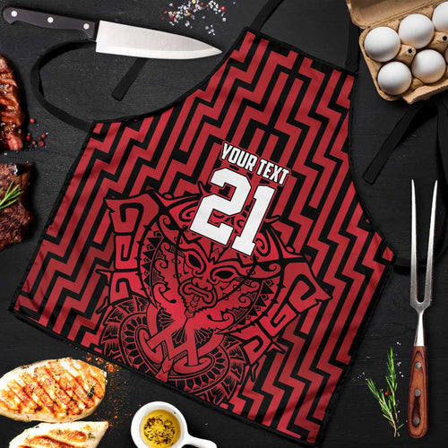 Custom Basketball New Zealand Apron Red Maori Ta Moko Indigenous - Aussie Hoodie