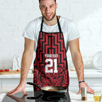 Custom Basketball New Zealand Apron Red Maori Ta Moko Indigenous - Aussie Hoodie