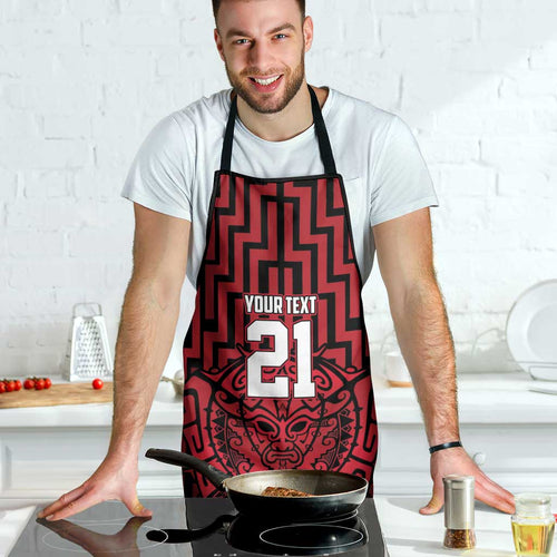 Custom Basketball New Zealand Apron Red Maori Ta Moko Indigenous - Aussie Hoodie