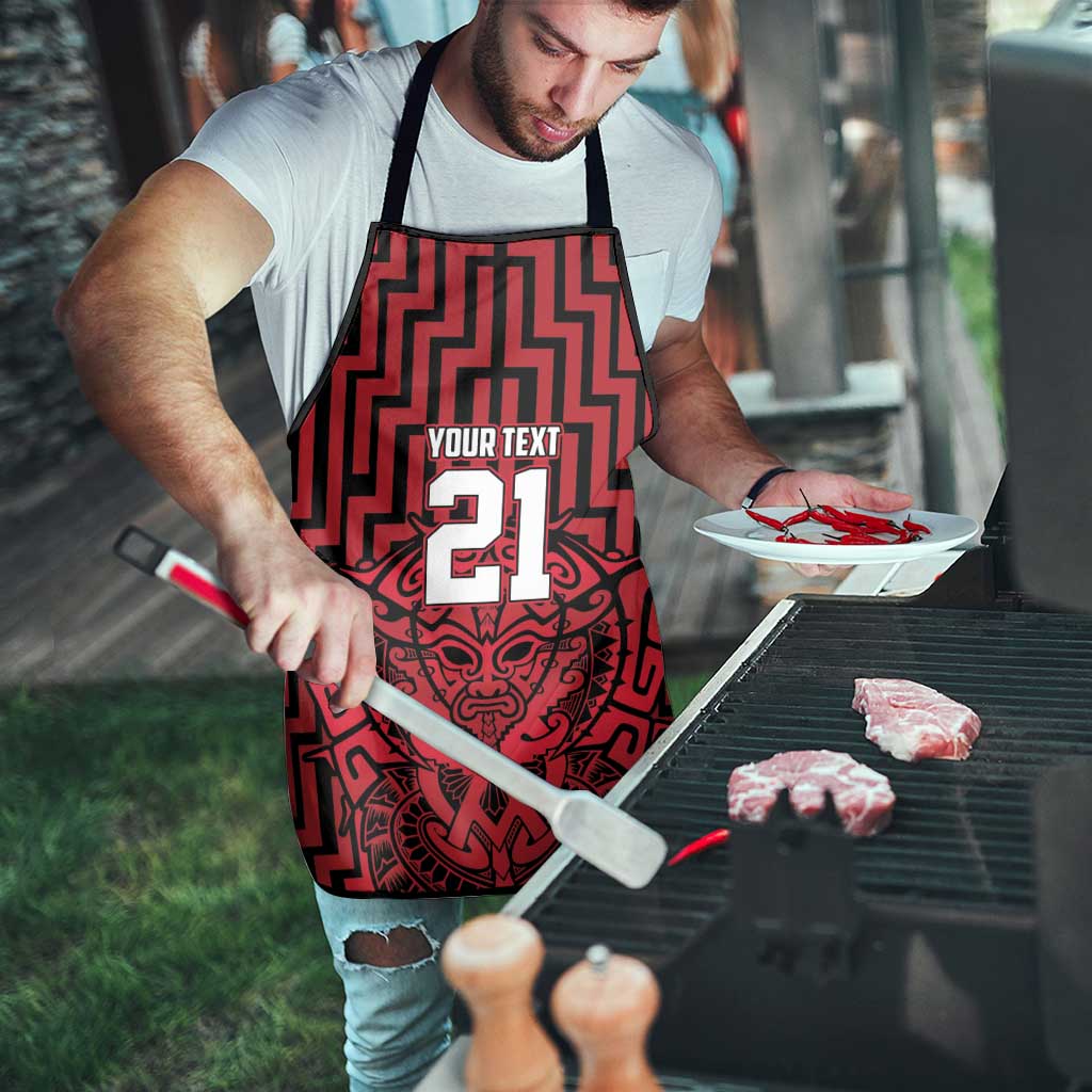 Custom Basketball New Zealand Apron Red Maori Ta Moko Indigenous - Aussie Hoodie