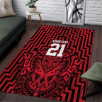 Custom Basketball New Zealand Area Rug Red Maori Ta Moko Indigenous - Aussie Hoodie