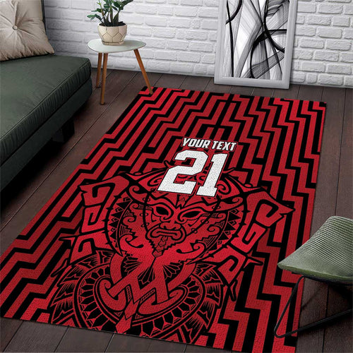Custom Basketball New Zealand Area Rug Red Maori Ta Moko Indigenous - Aussie Hoodie