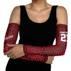 Custom Basketball New Zealand Arm Sleeves Red Maori Ta Moko Indigenous - Aussie Hoodie