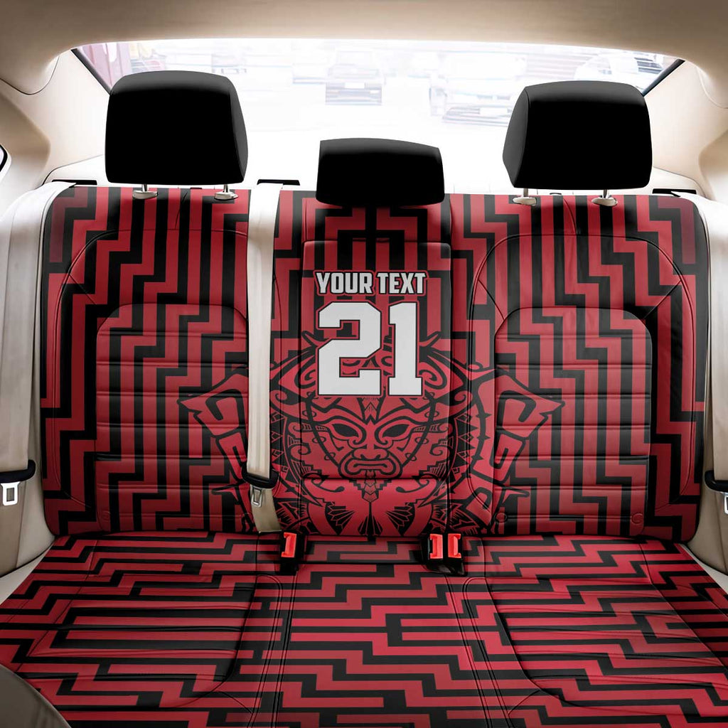 Custom Basketball New Zealand Back Car Seat Cover Red Maori Ta Moko Indigenous - Aussie Hoodie