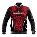 Custom Basketball New Zealand Baseball Jacket Red Maori Ta Moko Indigenous - Aussie Hoodie