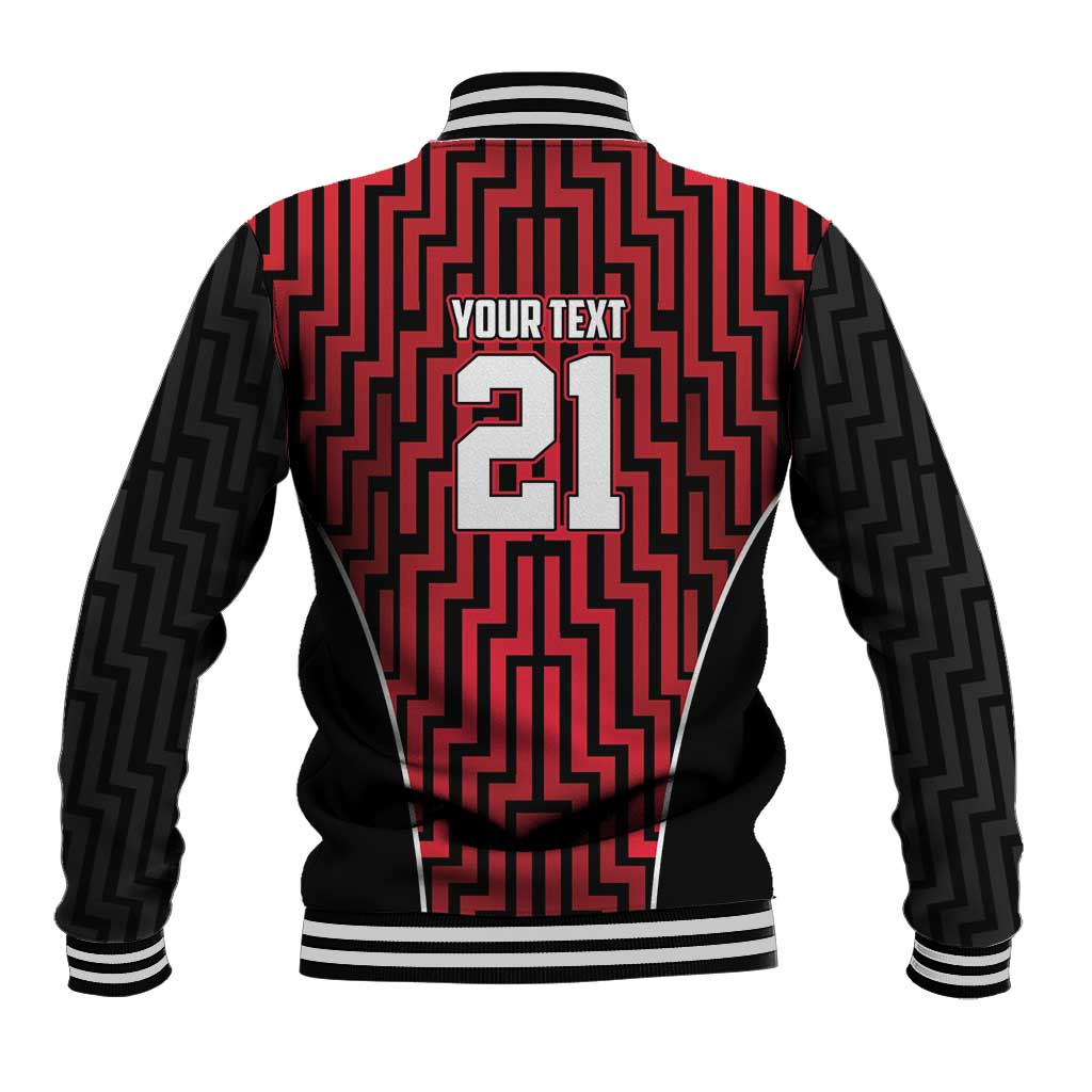 Custom Basketball New Zealand Baseball Jacket Red Maori Ta Moko Indigenous - Aussie Hoodie