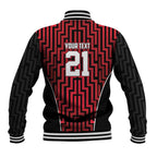 Custom Basketball New Zealand Baseball Jacket Red Maori Ta Moko Indigenous - Aussie Hoodie