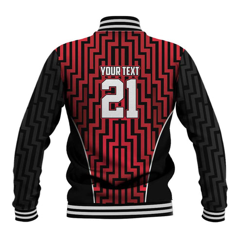 Custom Basketball New Zealand Baseball Jacket Red Maori Ta Moko Indigenous - Aussie Hoodie