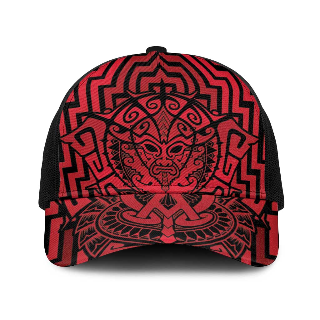 Basketball New Zealand Baseball Net Cap Red Maori Ta Moko Indigenous - Aussie Hoodie