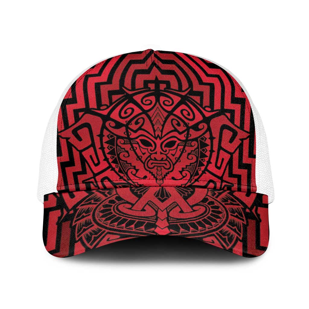 Basketball New Zealand Baseball Net Cap Red Maori Ta Moko Indigenous - Aussie Hoodie