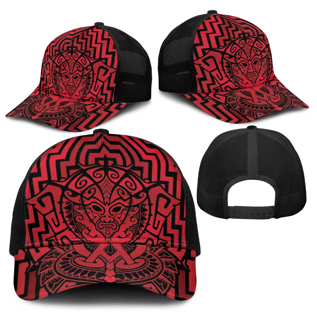 Basketball New Zealand Baseball Net Cap Red Maori Ta Moko Indigenous - Aussie Hoodie