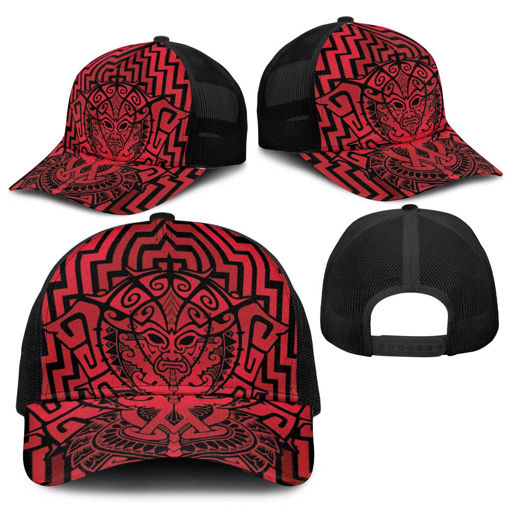 Basketball New Zealand Baseball Net Cap Red Maori Ta Moko Indigenous - Aussie Hoodie