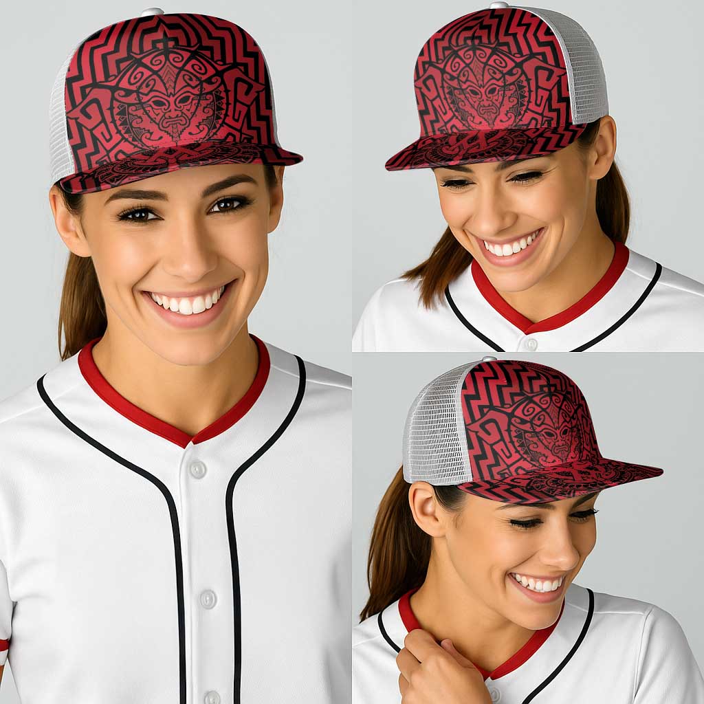 Basketball New Zealand Baseball Net Cap Red Maori Ta Moko Indigenous - Aussie Hoodie