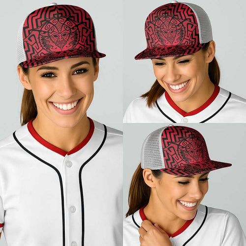 Basketball New Zealand Baseball Net Cap Red Maori Ta Moko Indigenous - Aussie Hoodie