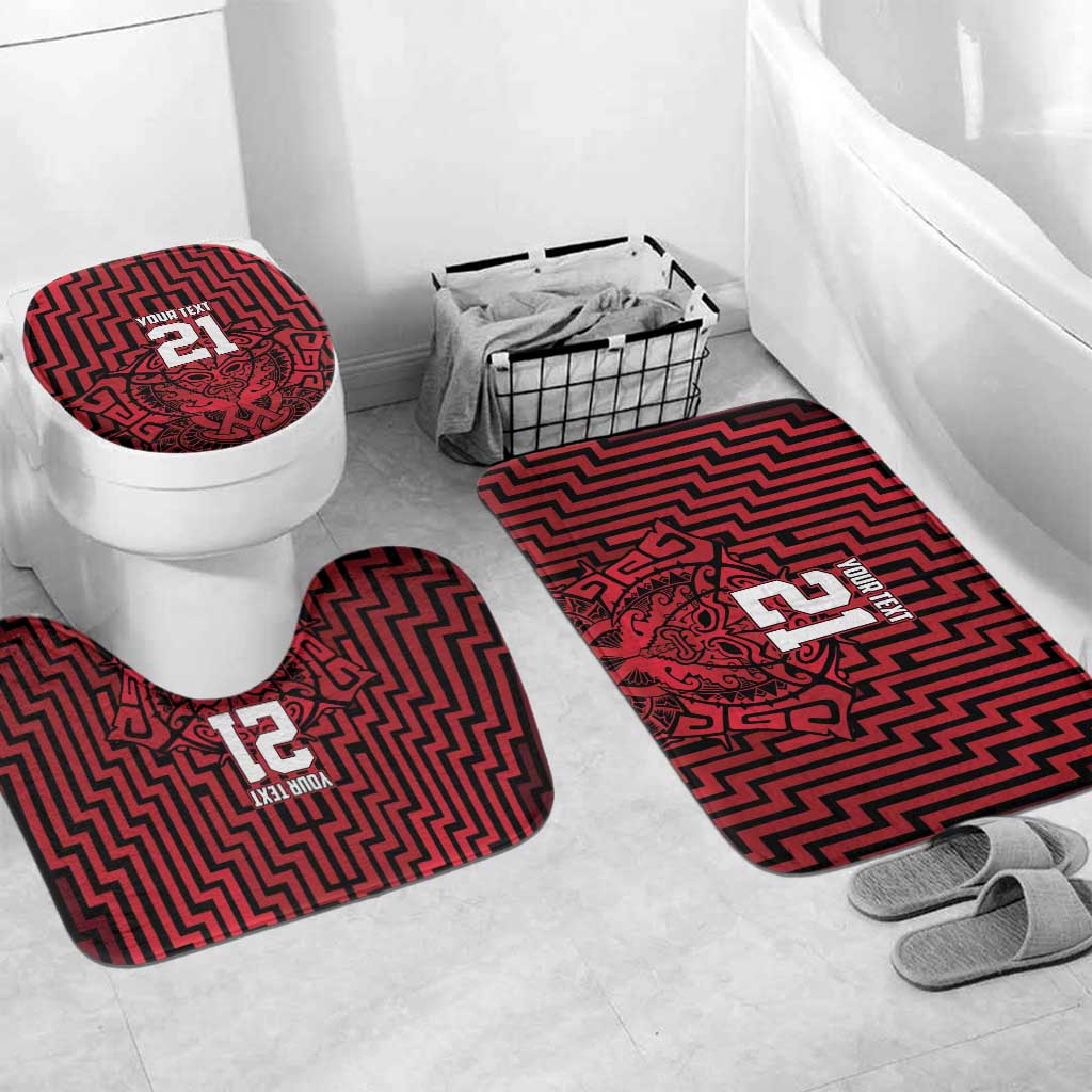 Custom Basketball New Zealand Bathroom Set Red Maori Ta Moko Indigenous - Aussie Hoodie