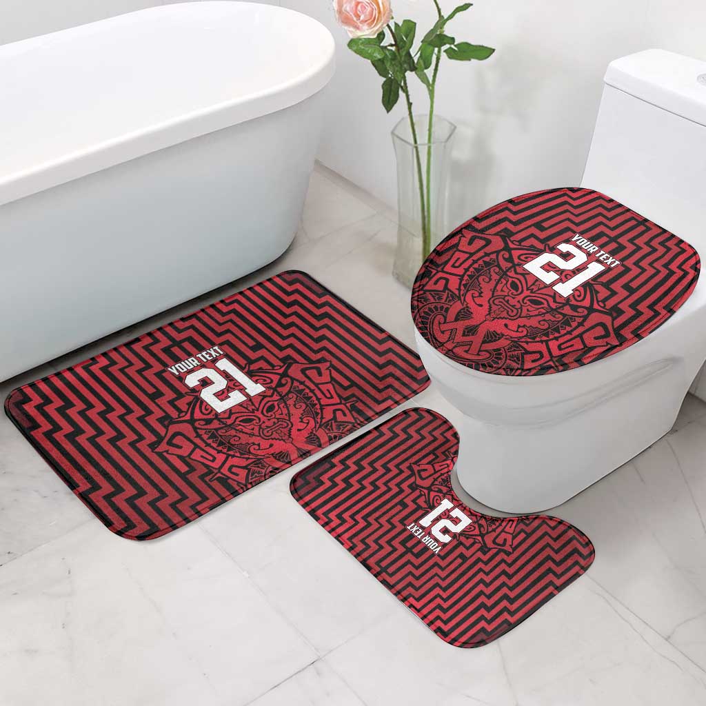 Custom Basketball New Zealand Bathroom Set Red Maori Ta Moko Indigenous - Aussie Hoodie