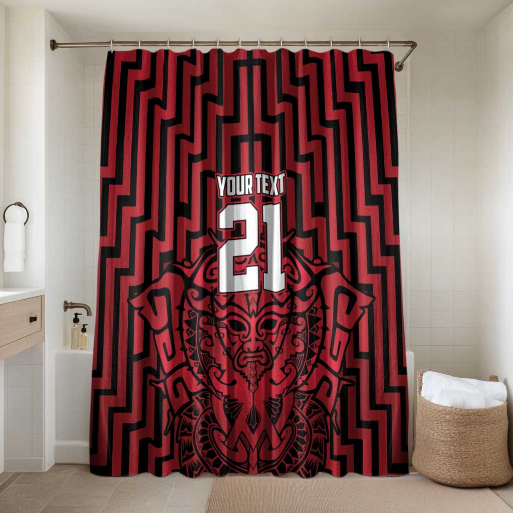 Custom Basketball New Zealand Bathroom Set Red Maori Ta Moko Indigenous - Aussie Hoodie