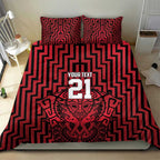 Custom Basketball New Zealand Bedding Set Red Maori Ta Moko Indigenous - Aussie Hoodie