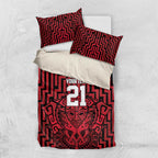Custom Basketball New Zealand Bedding Set Red Maori Ta Moko Indigenous - Aussie Hoodie