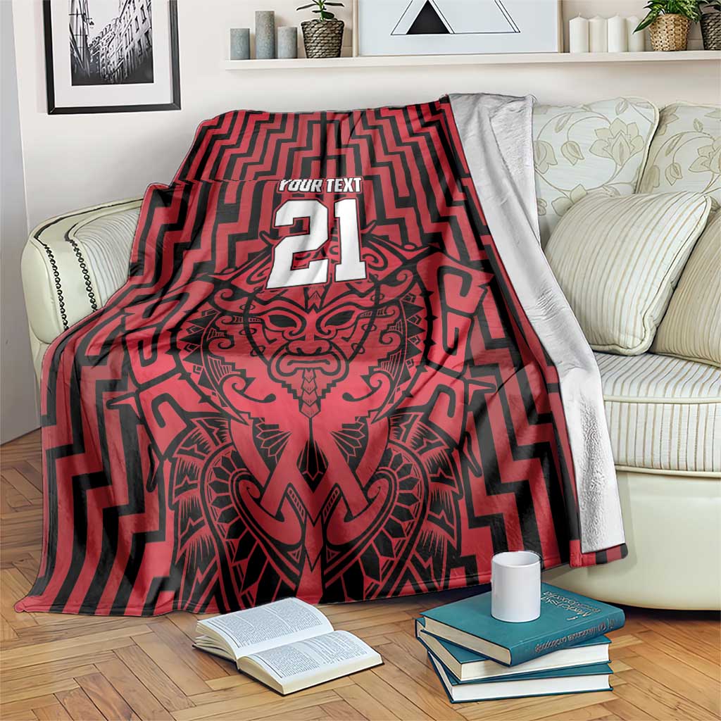 Custom Basketball New Zealand Blanket Red Maori Ta Moko Indigenous - Aussie Hoodie