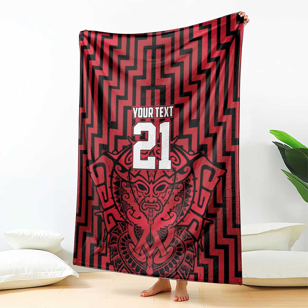 Custom Basketball New Zealand Blanket Red Maori Ta Moko Indigenous - Aussie Hoodie