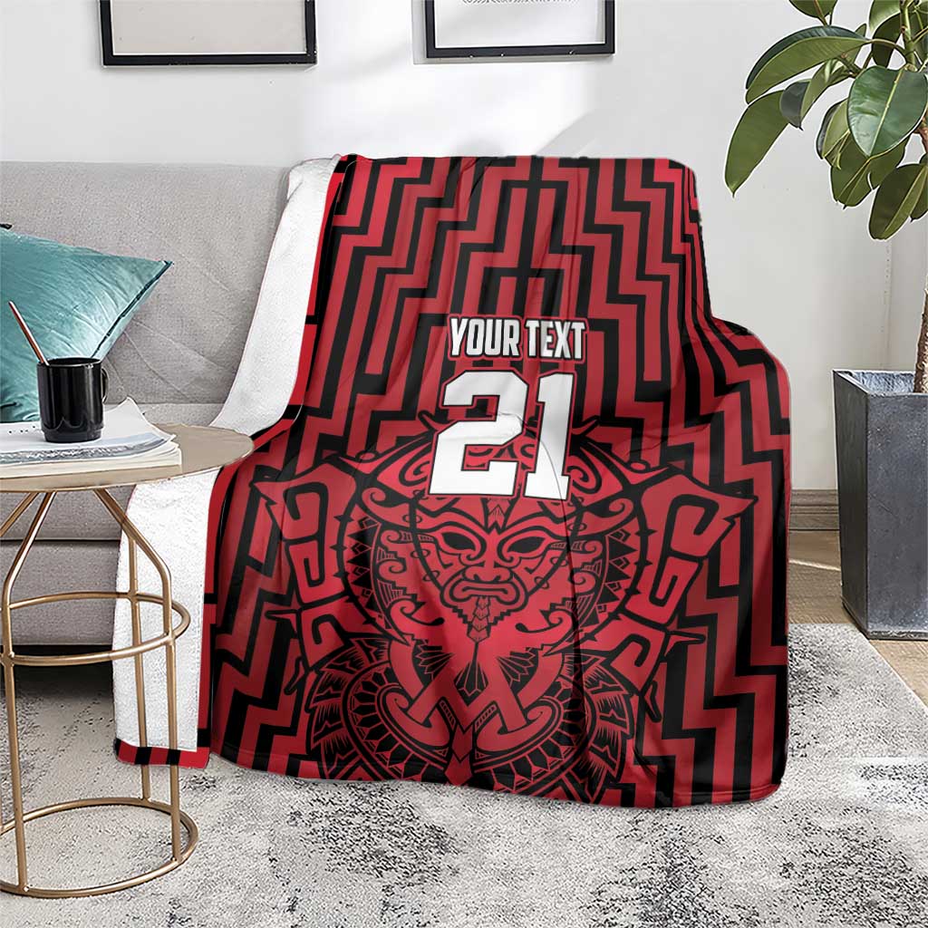 Custom Basketball New Zealand Blanket Red Maori Ta Moko Indigenous - Aussie Hoodie