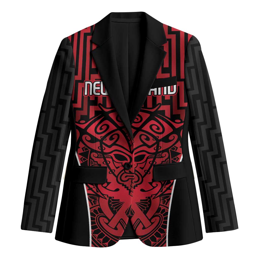 Custom Basketball New Zealand Blazer Red Maori Ta Moko Indigenous - Aussie Hoodie