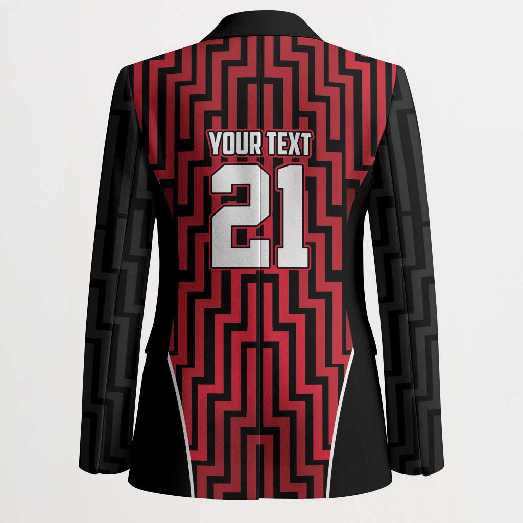 Custom Basketball New Zealand Blazer Red Maori Ta Moko Indigenous - Aussie Hoodie