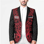 Custom Basketball New Zealand Blazer Red Maori Ta Moko Indigenous - Aussie Hoodie