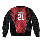 Custom Basketball New Zealand Bomber Jacket Red Maori Ta Moko Indigenous - Aussie Hoodie