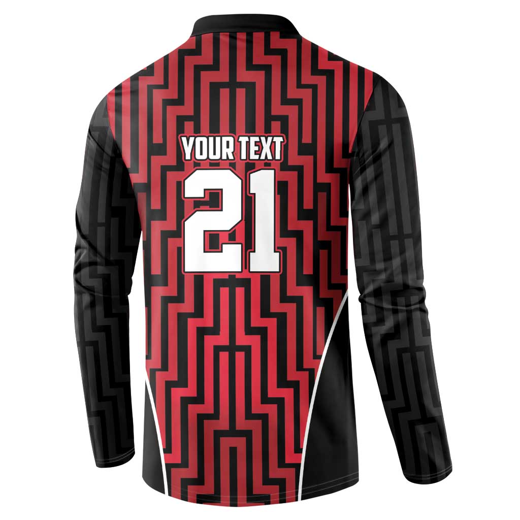 Custom Basketball New Zealand Button Sweatshirt Red Maori Ta Moko Indigenous - Aussie Hoodie