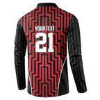 Custom Basketball New Zealand Button Sweatshirt Red Maori Ta Moko Indigenous - Aussie Hoodie