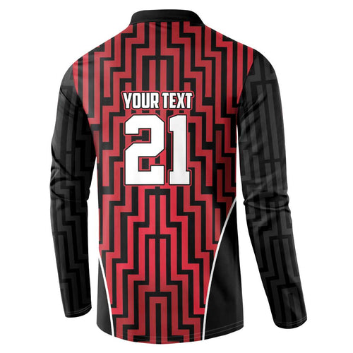 Custom Basketball New Zealand Button Sweatshirt Red Maori Ta Moko Indigenous - Aussie Hoodie