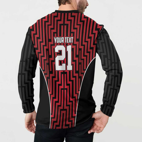 Custom Basketball New Zealand Button Sweatshirt Red Maori Ta Moko Indigenous - Aussie Hoodie