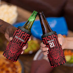 Custom Basketball New Zealand 4 in 1 Can Cooler Tumbler Red Maori Ta Moko Indigenous - Aussie Hoodie