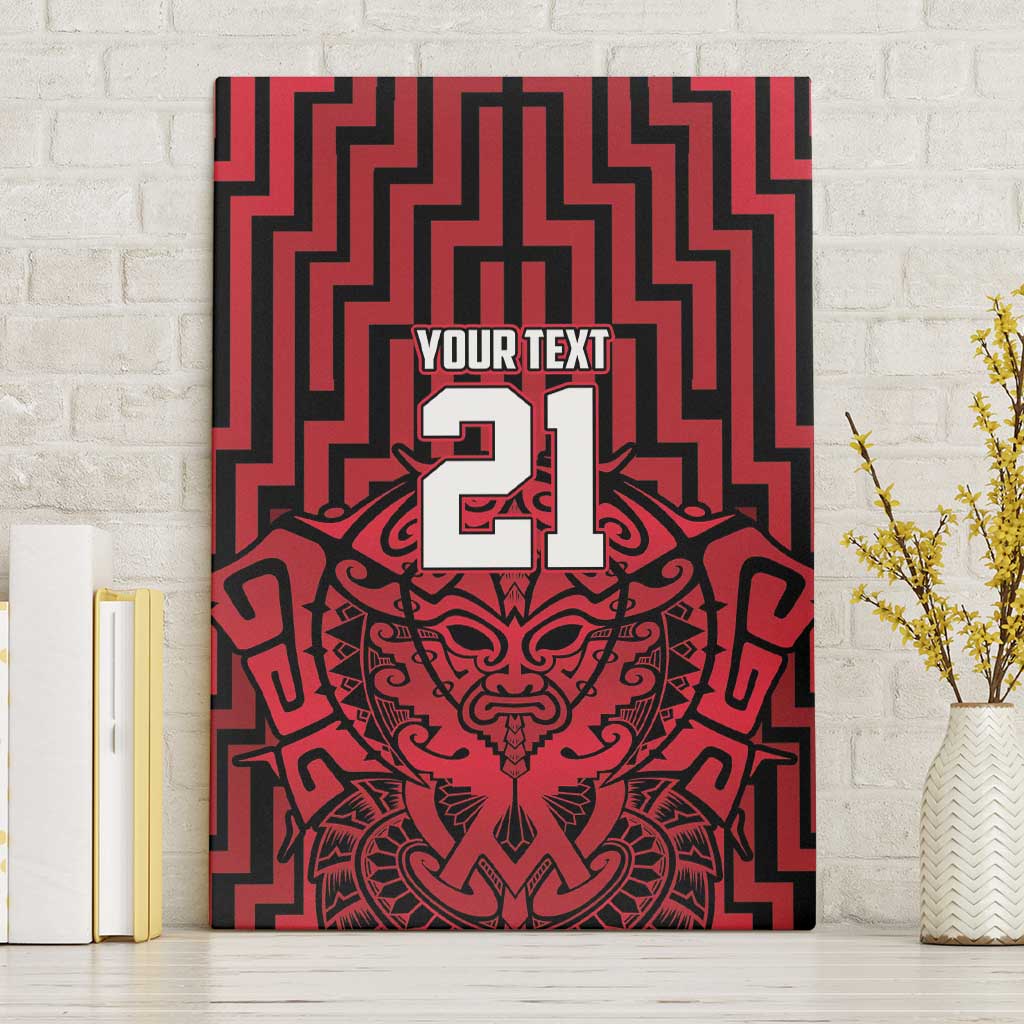 Custom Basketball New Zealand Canvas Wall Art Red Maori Ta Moko Indigenous - Aussie Hoodie