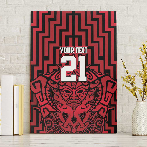 Custom Basketball New Zealand Canvas Wall Art Red Maori Ta Moko Indigenous - Aussie Hoodie