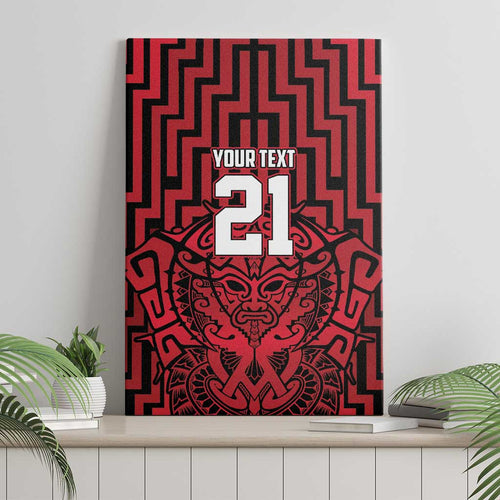 Custom Basketball New Zealand Canvas Wall Art Red Maori Ta Moko Indigenous - Aussie Hoodie