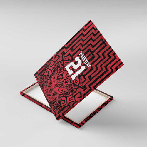 Custom Basketball New Zealand Canvas Wall Art Red Maori Ta Moko Indigenous - Aussie Hoodie