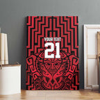 Custom Basketball New Zealand Canvas Wall Art Red Maori Ta Moko Indigenous - Aussie Hoodie
