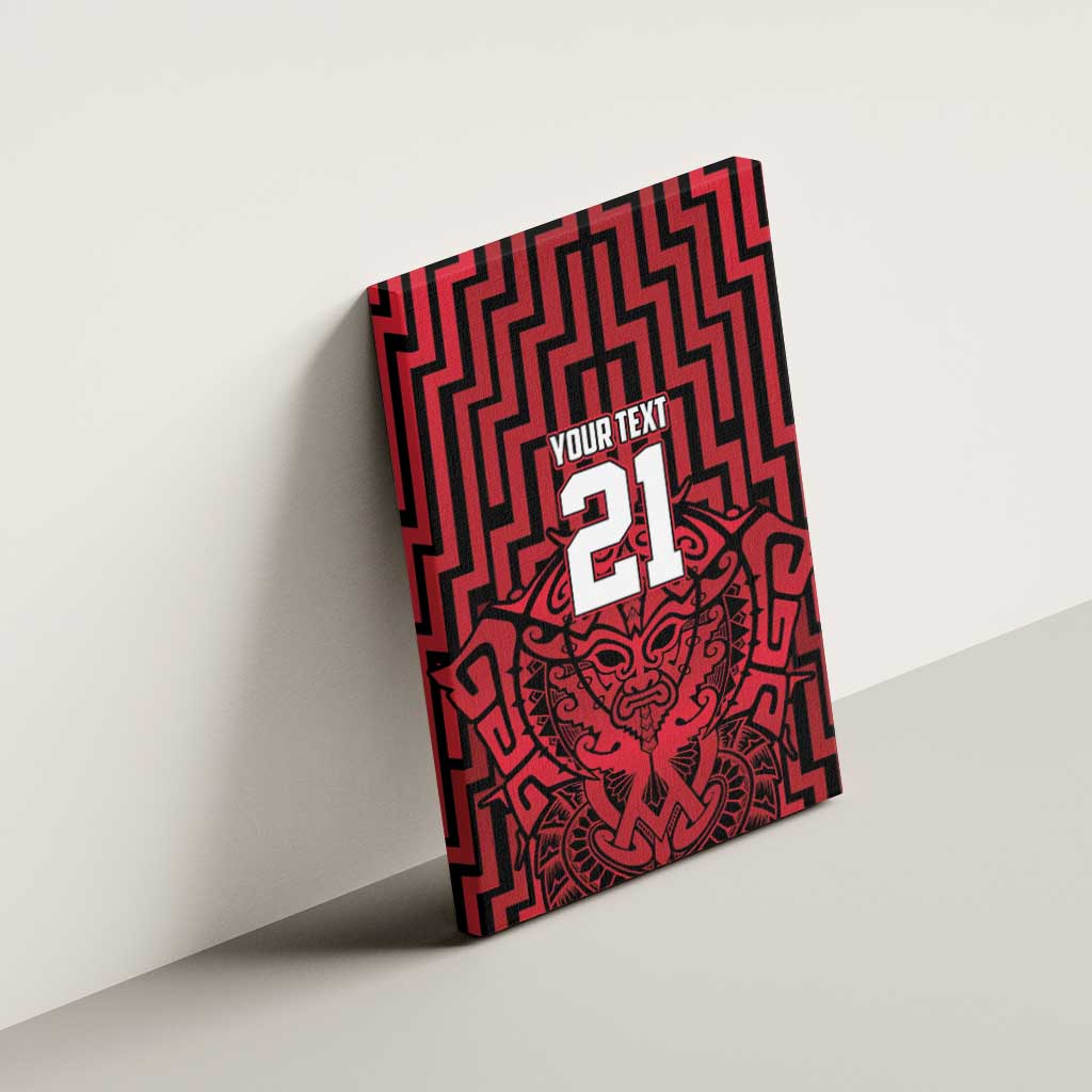 Custom Basketball New Zealand Canvas Wall Art Red Maori Ta Moko Indigenous - Aussie Hoodie