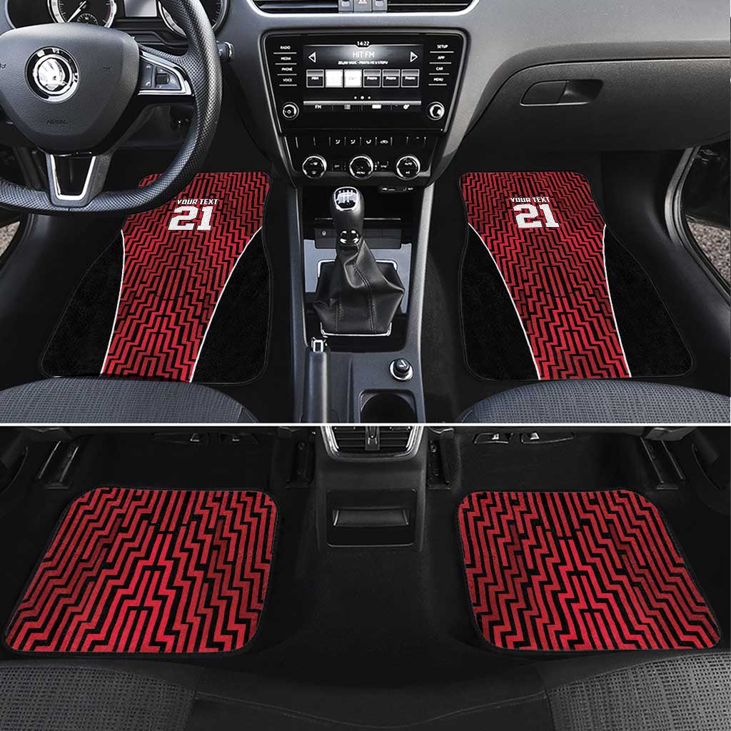 Custom Basketball New Zealand Car Mats Red Maori Ta Moko Indigenous - Aussie Hoodie