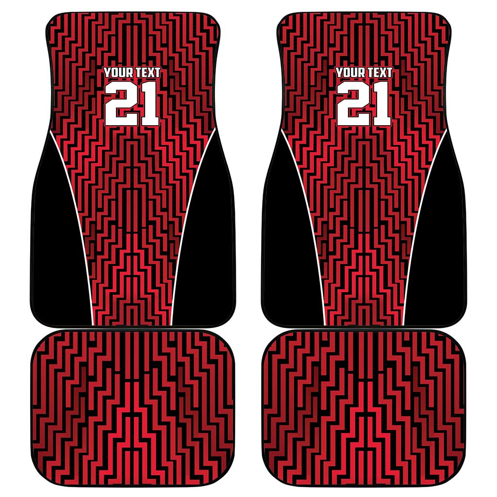 Custom Basketball New Zealand Car Mats Red Maori Ta Moko Indigenous - Aussie Hoodie