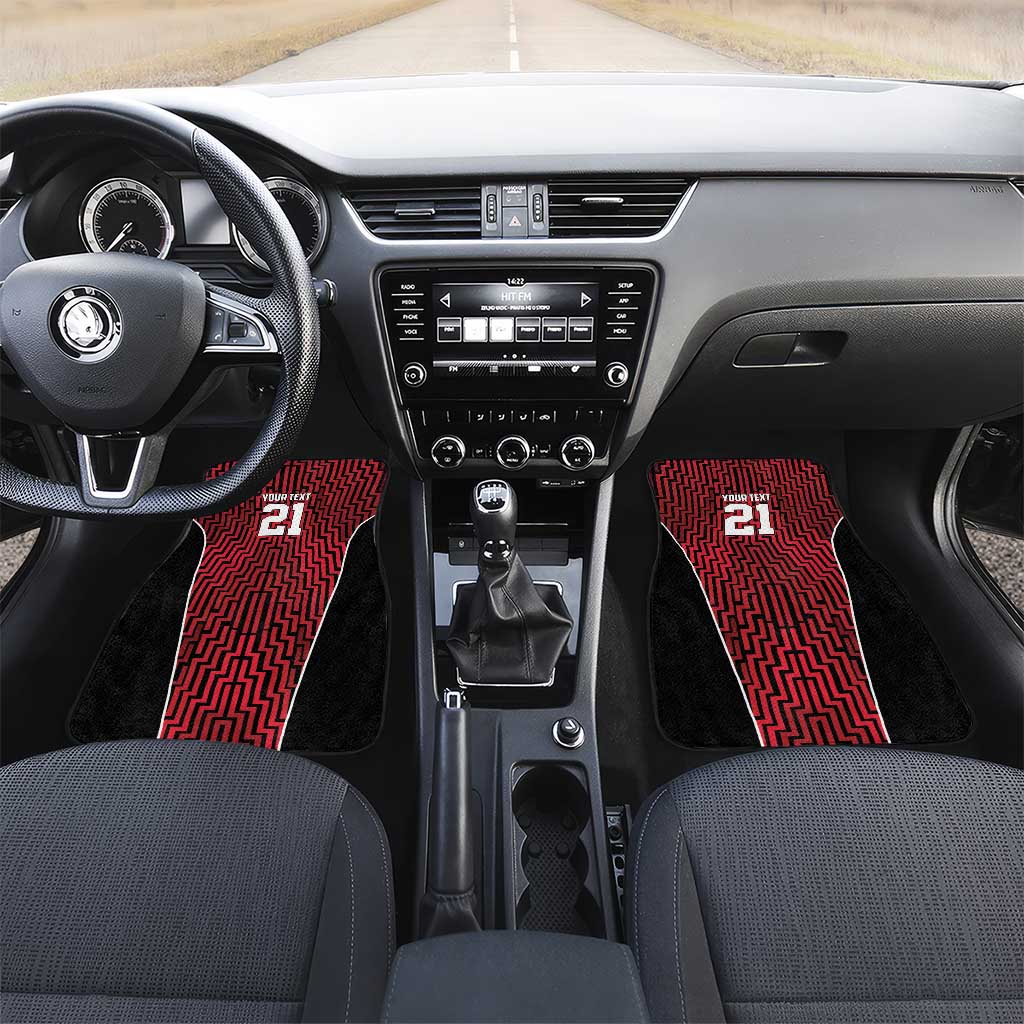 Custom Basketball New Zealand Car Mats Red Maori Ta Moko Indigenous - Aussie Hoodie