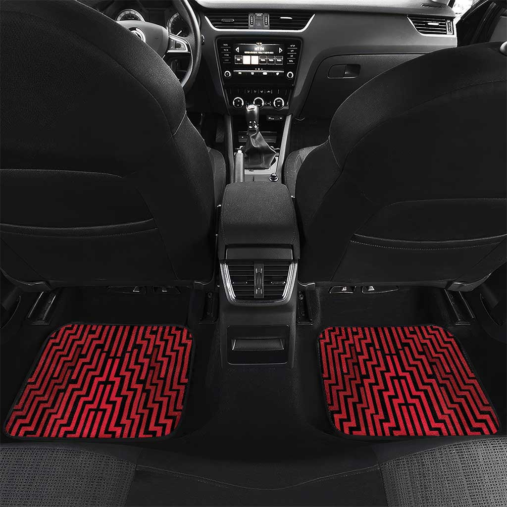 Custom Basketball New Zealand Car Mats Red Maori Ta Moko Indigenous - Aussie Hoodie