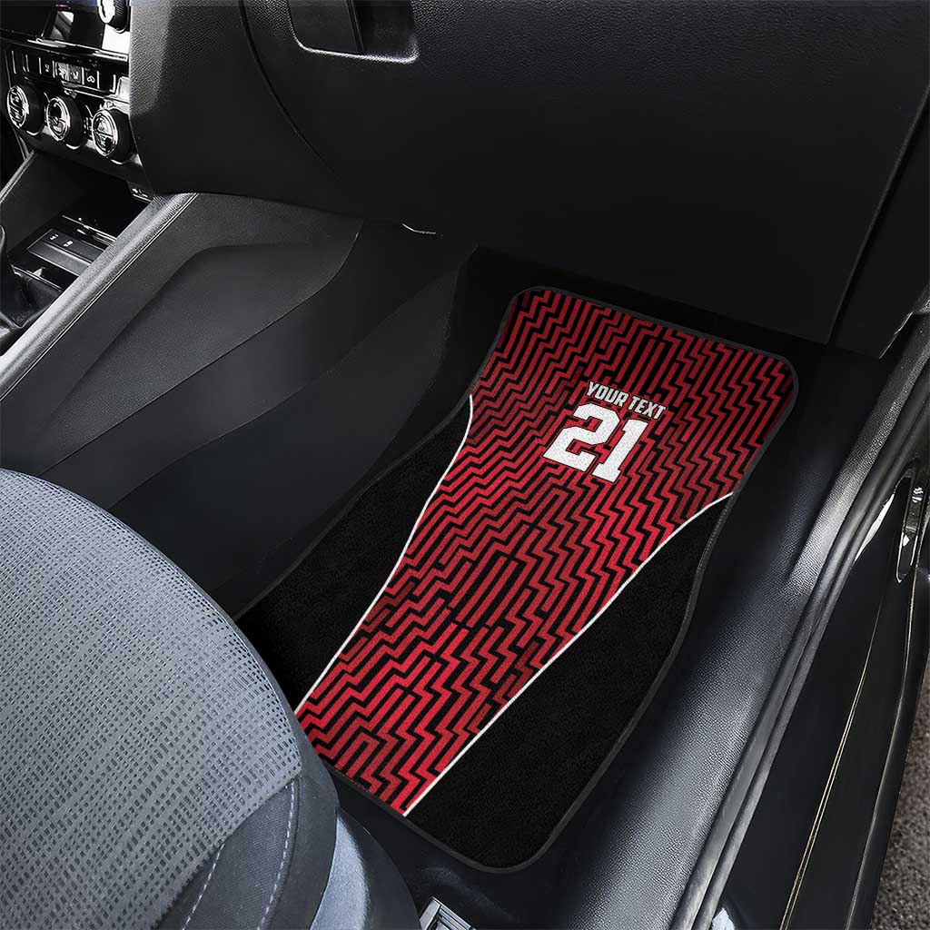 Custom Basketball New Zealand Car Mats Red Maori Ta Moko Indigenous - Aussie Hoodie