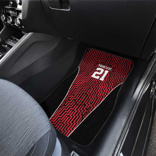 Custom Basketball New Zealand Car Mats Red Maori Ta Moko Indigenous - Aussie Hoodie