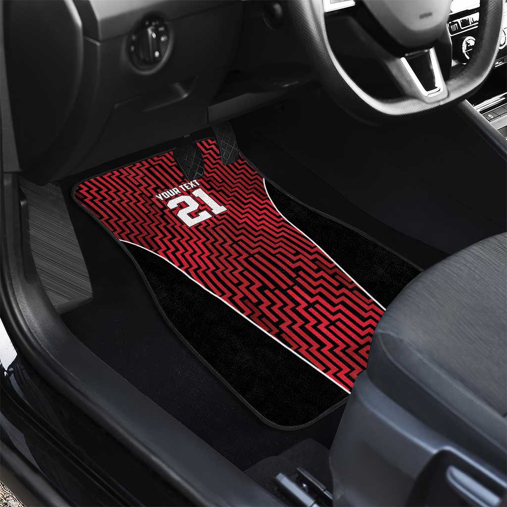 Custom Basketball New Zealand Car Mats Red Maori Ta Moko Indigenous - Aussie Hoodie